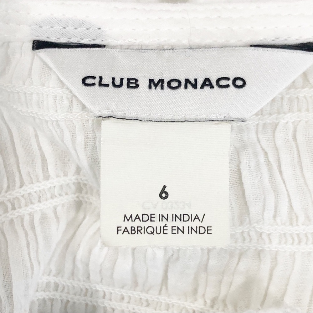 Club Monaco white smocked, bodice fully lined dress - Picture 6 of 10